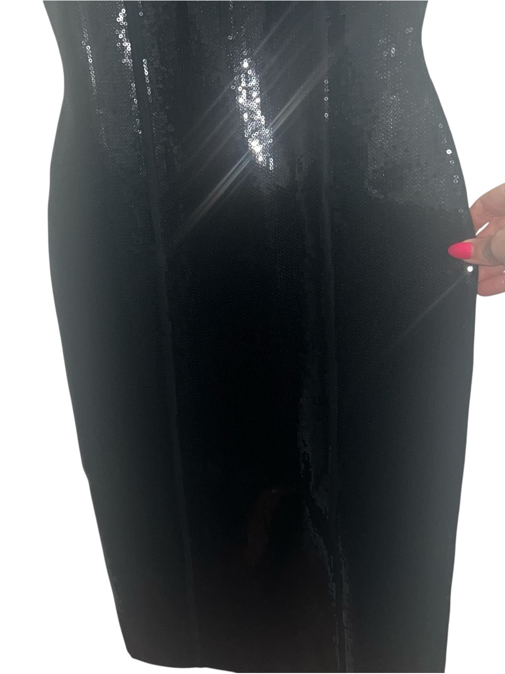 NEW NWT Fleur Du Mal Sequin Knit Bodycon Midi Dress In Black - Picture 6 of 12